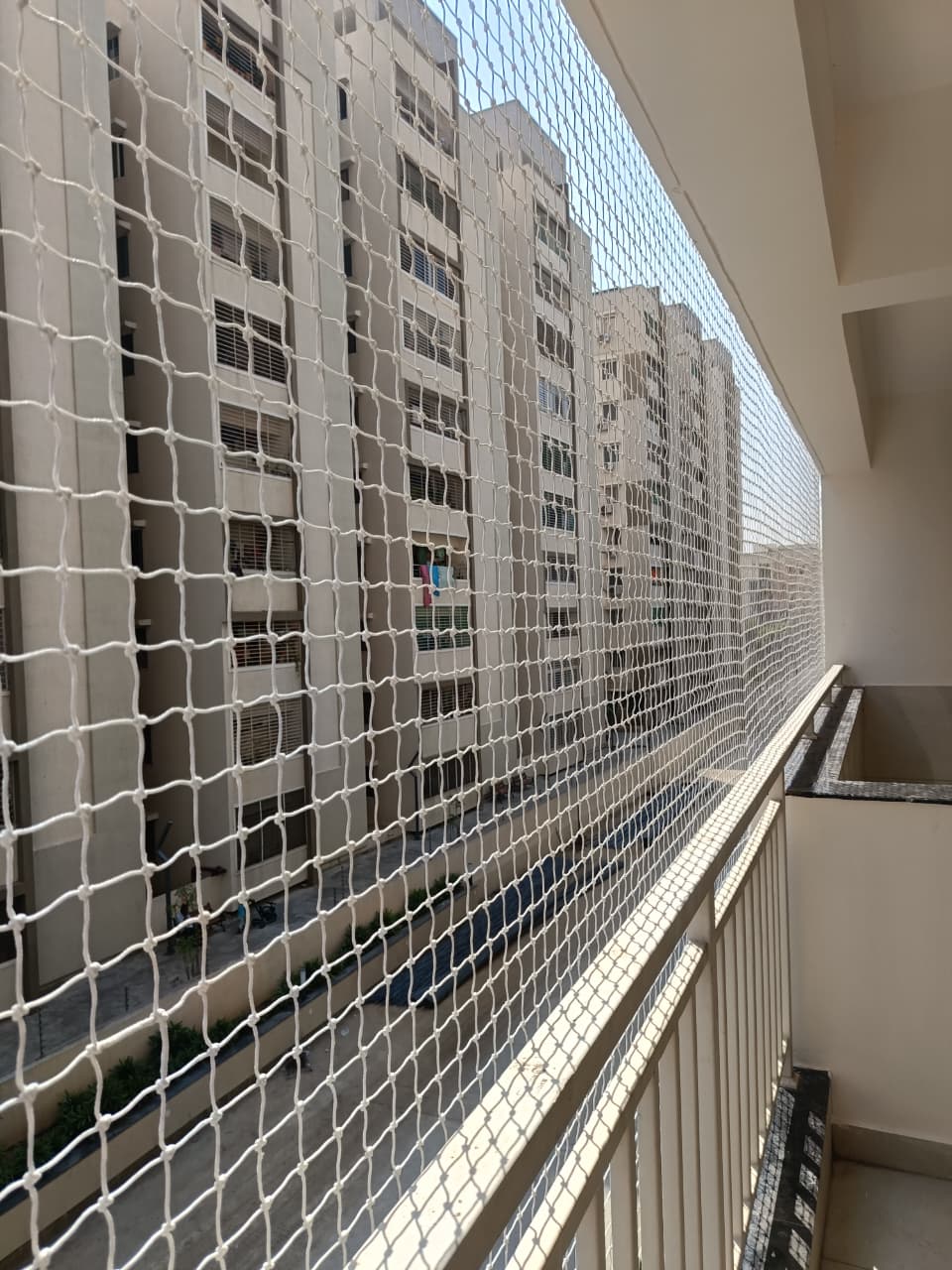 Safety net installed on a residential balcony in Chennai