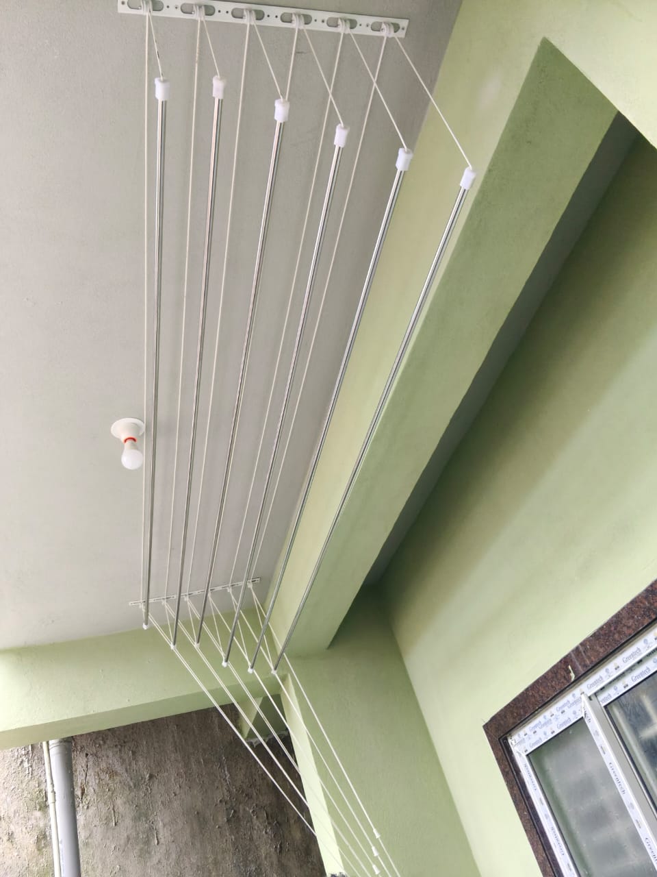 Well-maintained cloth hanger installed on a balcony in Chennai