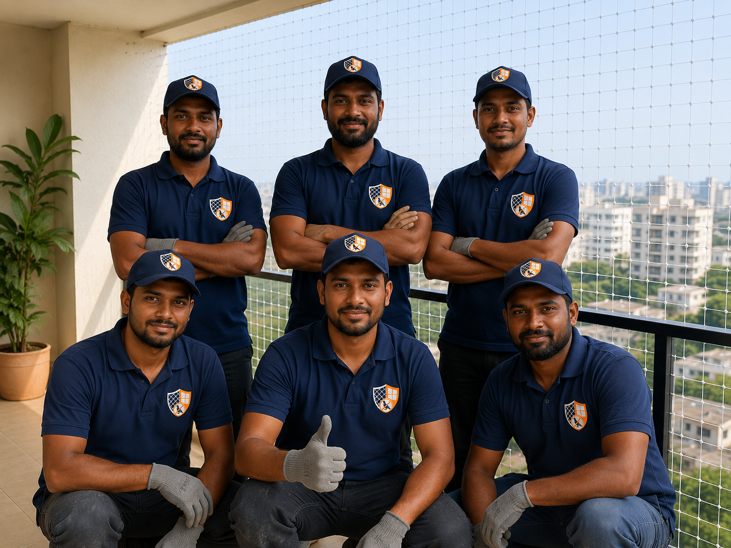 Sriman Safety Nets and Invisible Grills installation team, Chennai